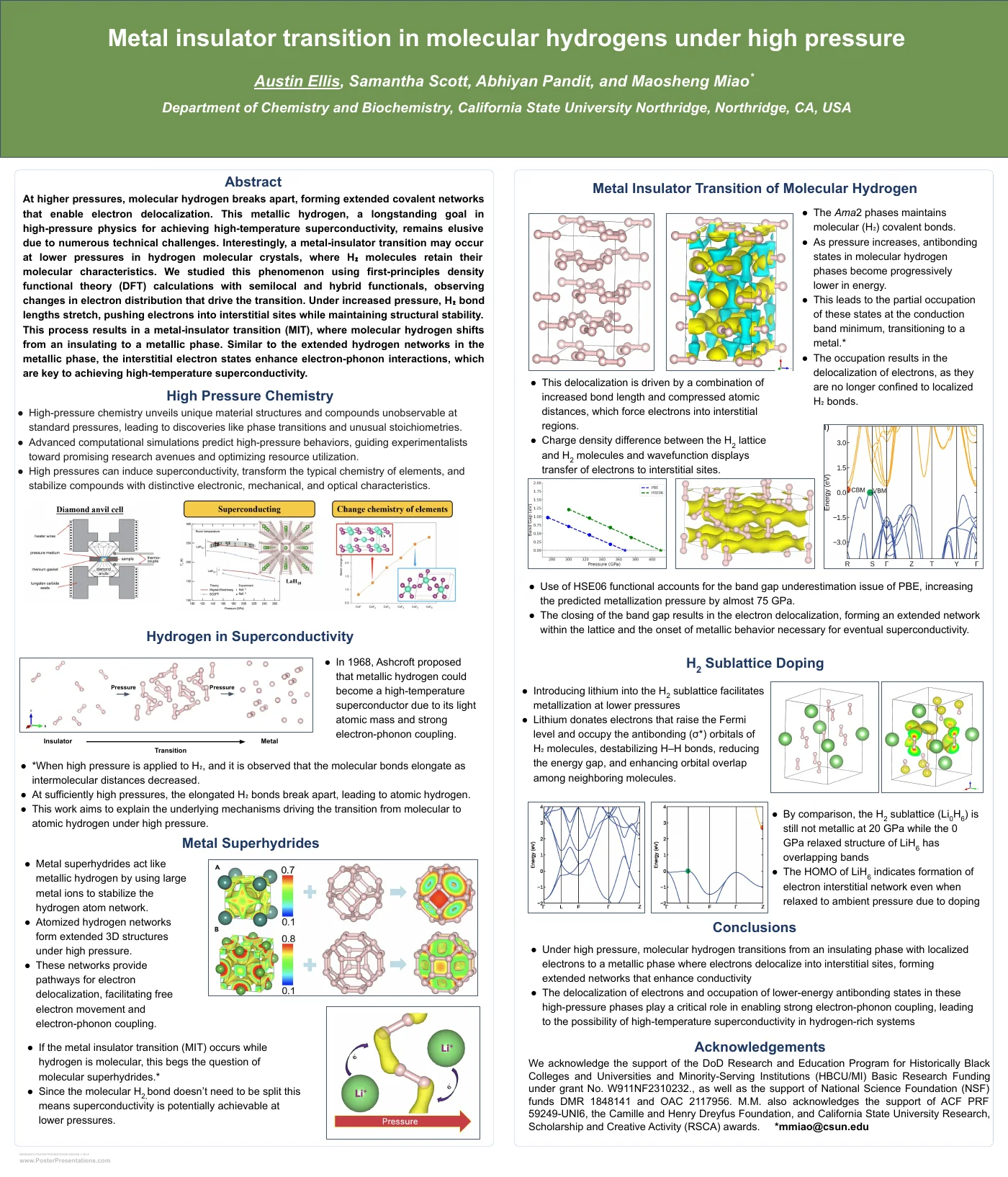 Poster thumbnail for molecular hydrogen metallization under high pressure